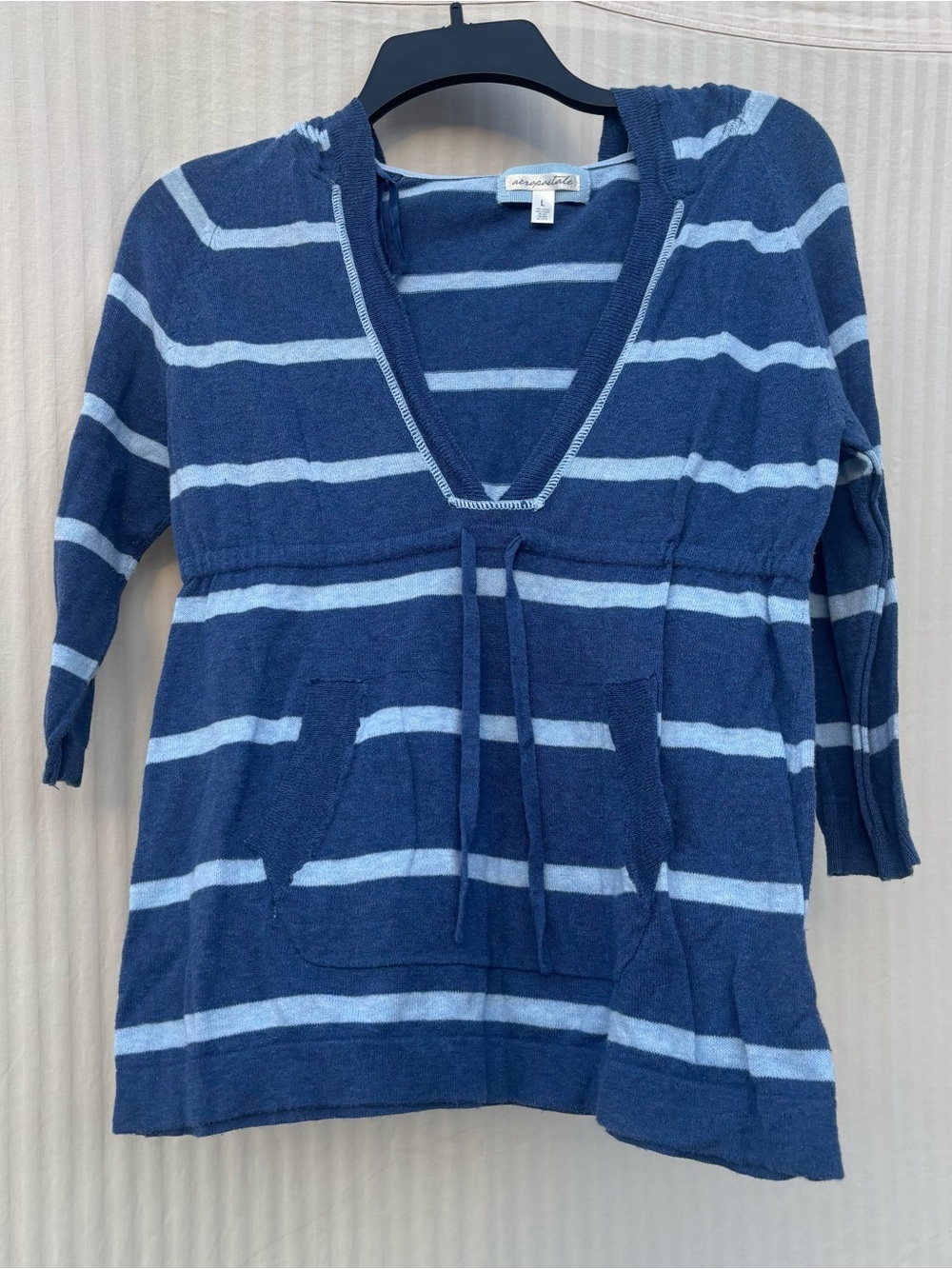 Aeropostale Two-Tone Blue Striped Knit Tee